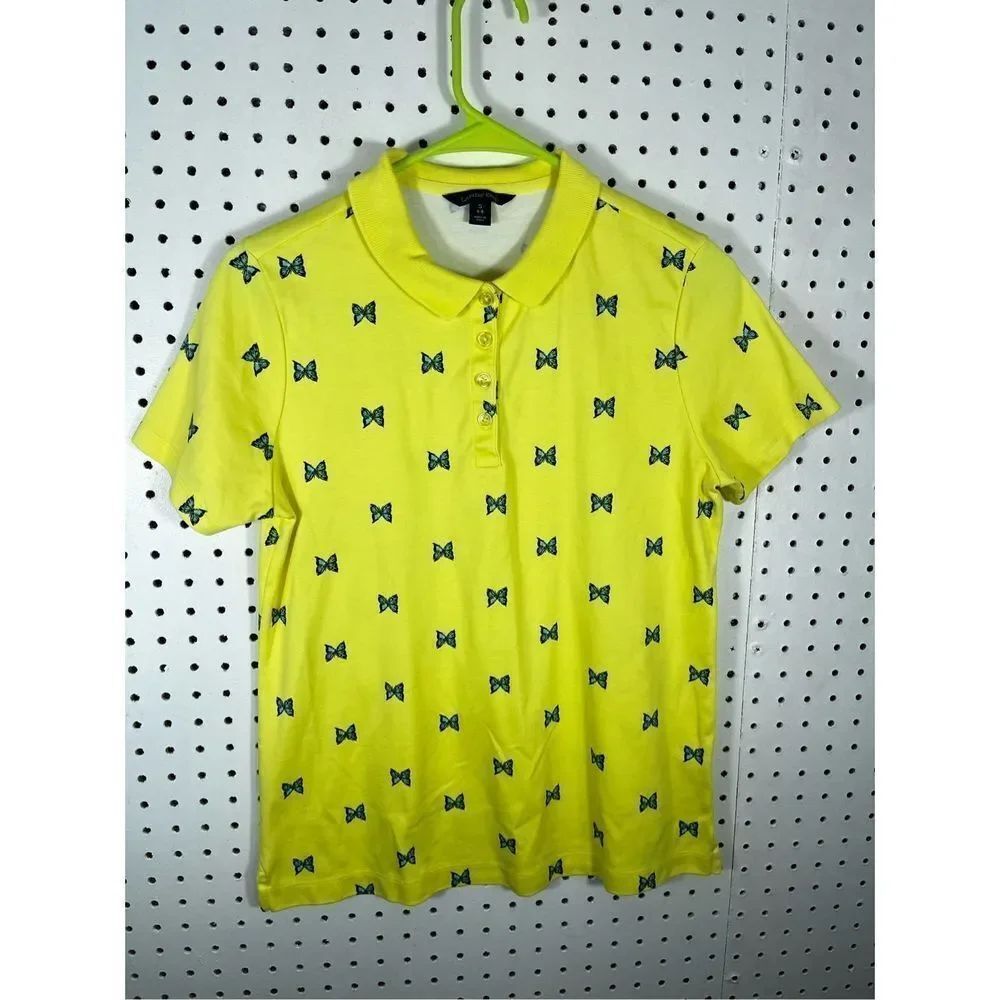 Lands End butterfly print polo shirt